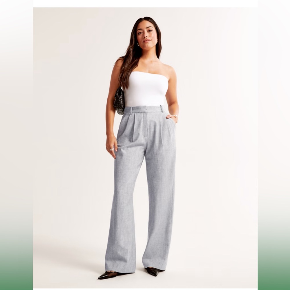 Abercrombie & Fitch Gray Wide-Leg Trousers